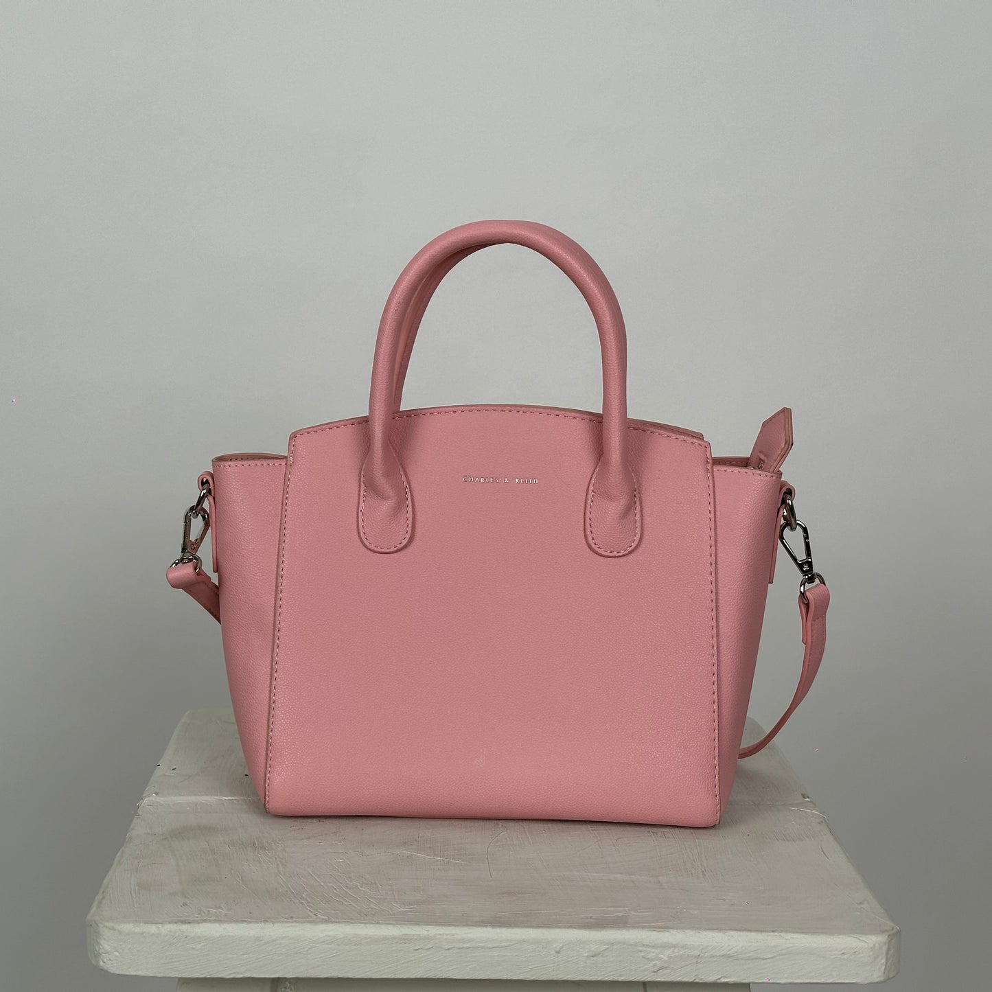 Charles & Keith Pink Cross Body With Top Handle