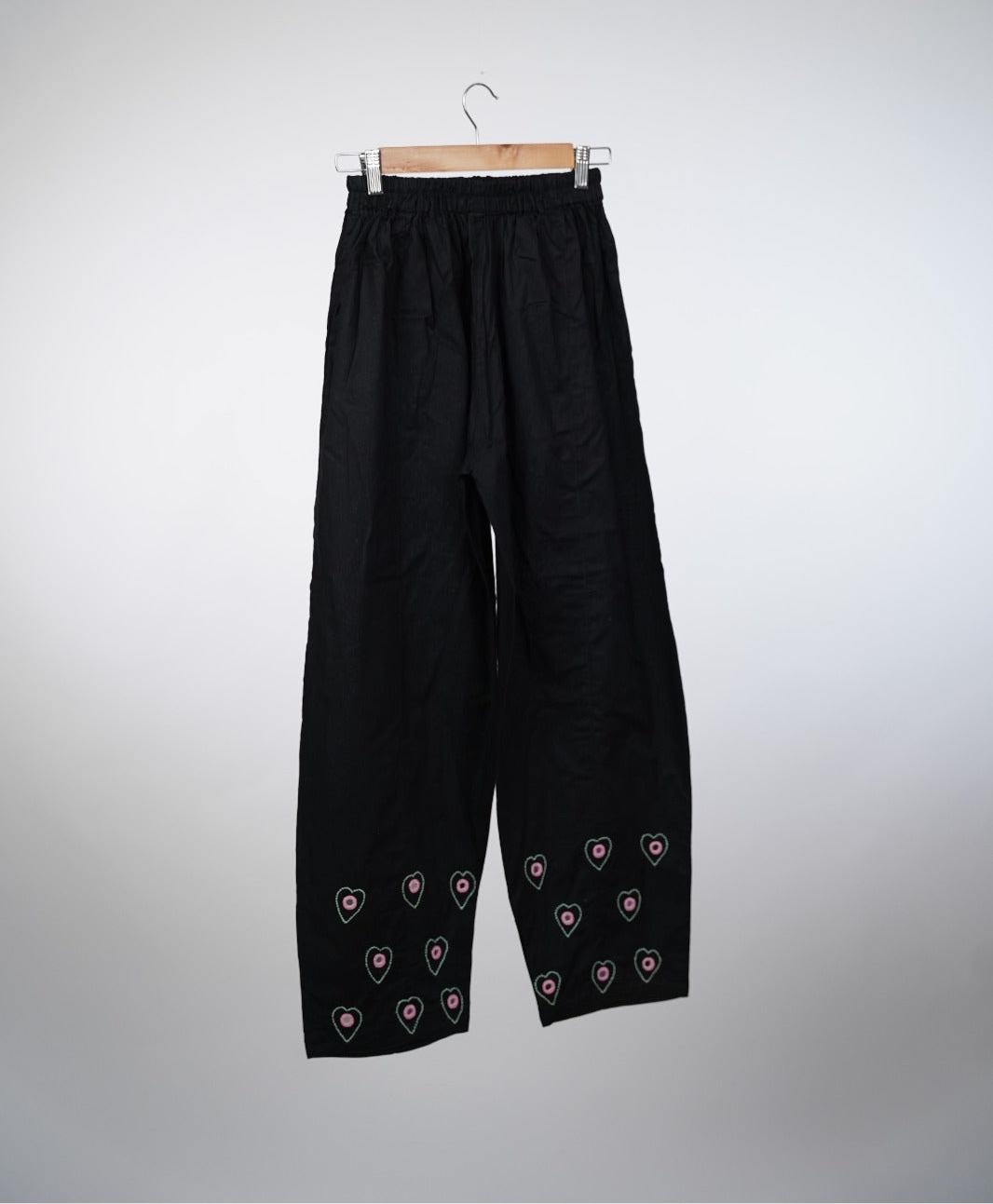 Black heart embroidered co-ord set