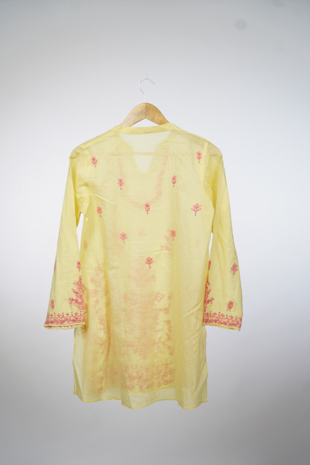 Yellow embroidered generation kurti