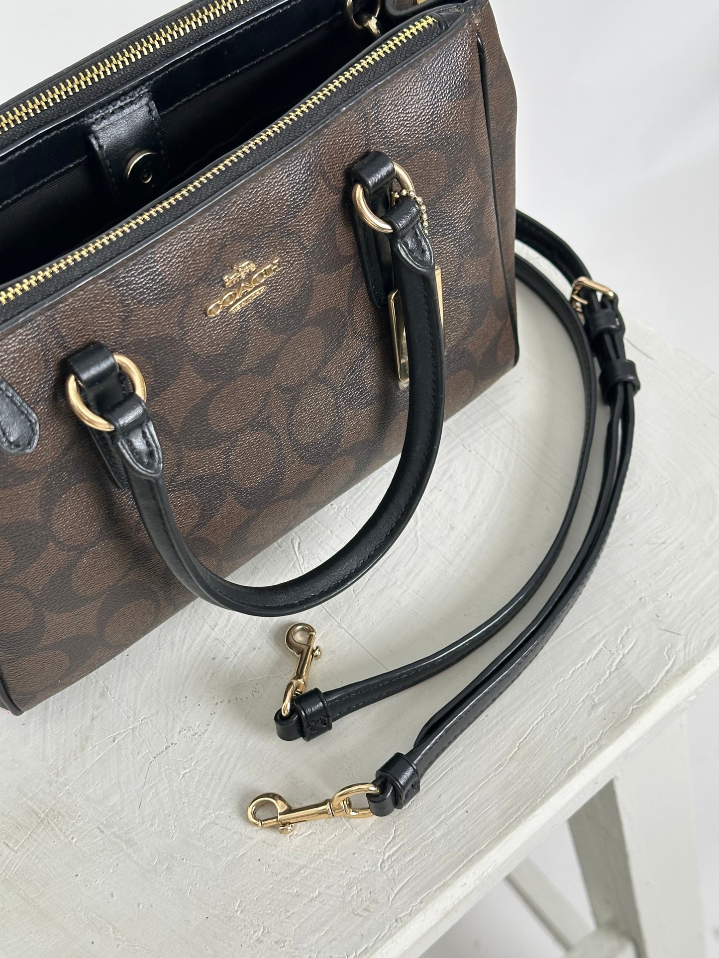 Coach Signature Cross Body With Top Handle