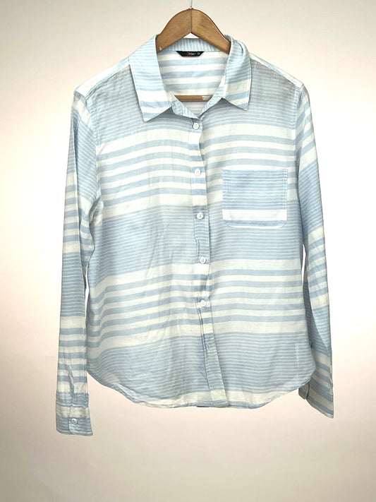Blue White Striped Button Down