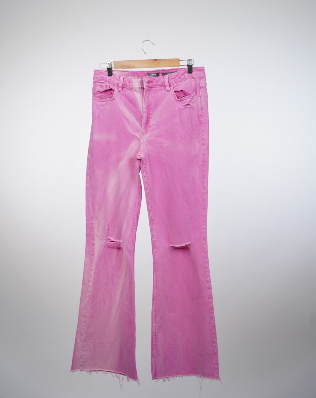 Pink flared jeans
