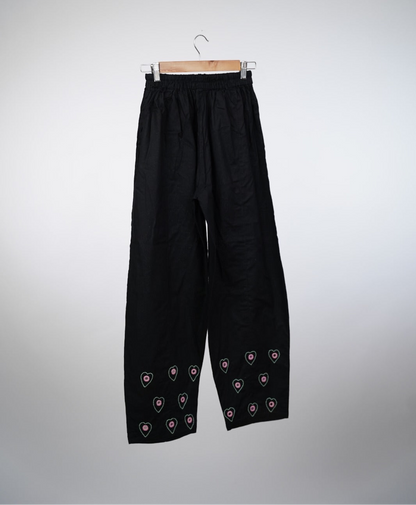 Black heart embroidered co-ord set