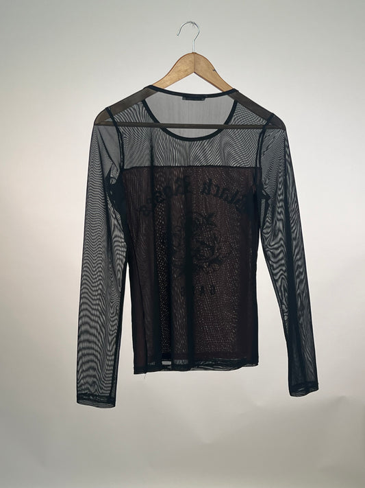 Black Rose Abstract Top