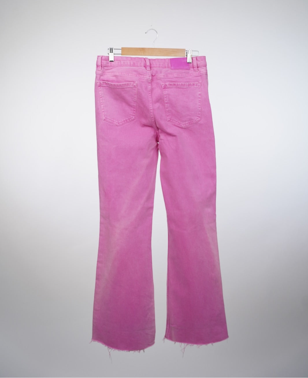 Pink flared jeans