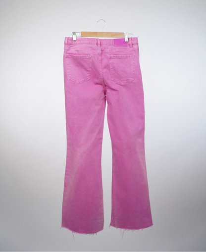 Pink flared jeans