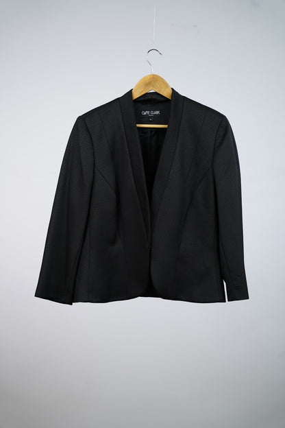 Black Self Printed Blazer