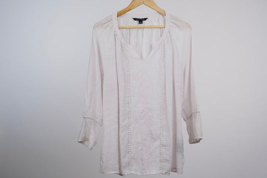 Linen Embroidered Top