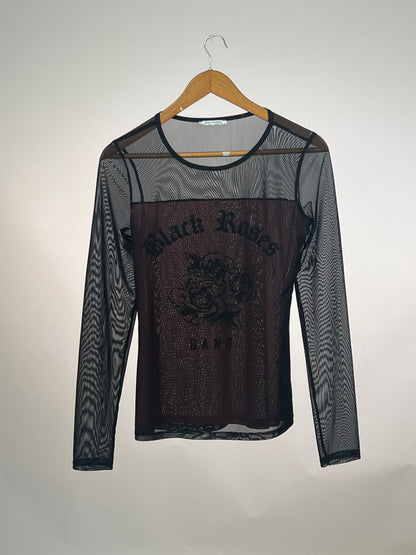 Black Rose Abstract Top